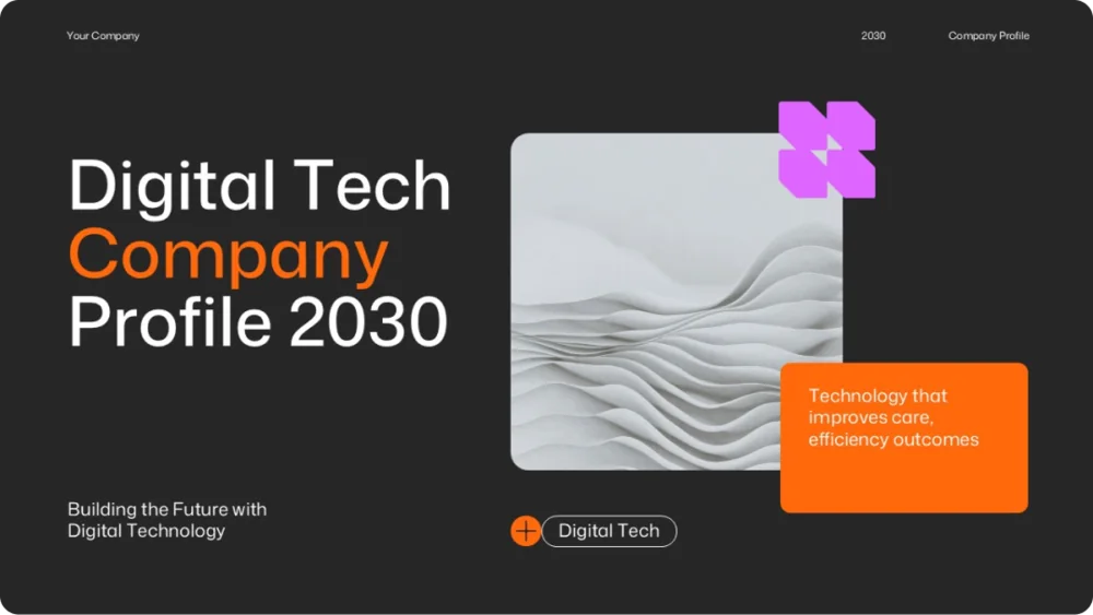 Digital Tech Company Profile 2030 presentation cover